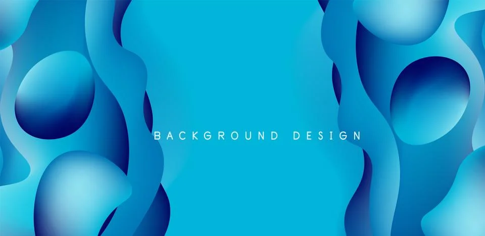 Abstract background fluid bubbles and wave elements. Template for covers Stock Illustration