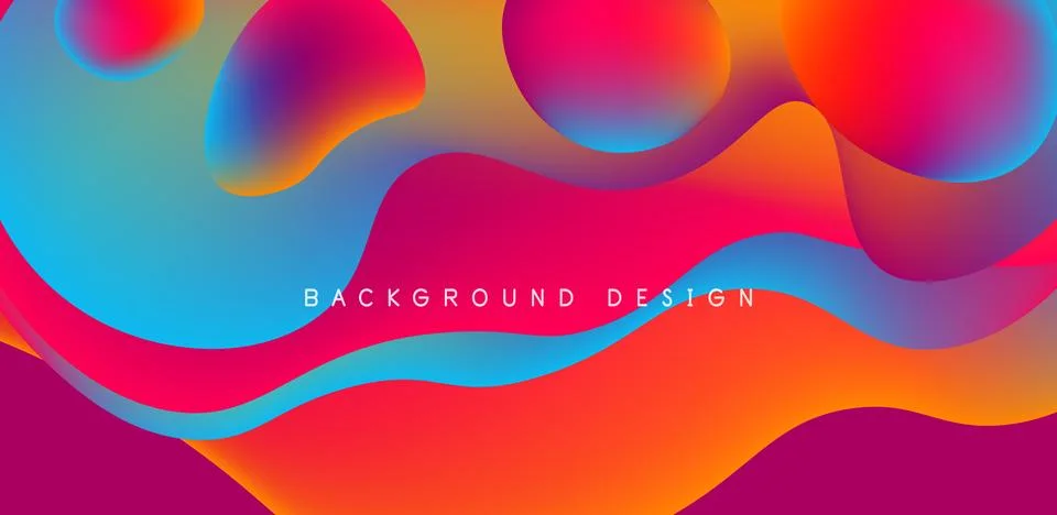 Abstract background fluid bubbles and wave elements. Template for covers Stock Illustration