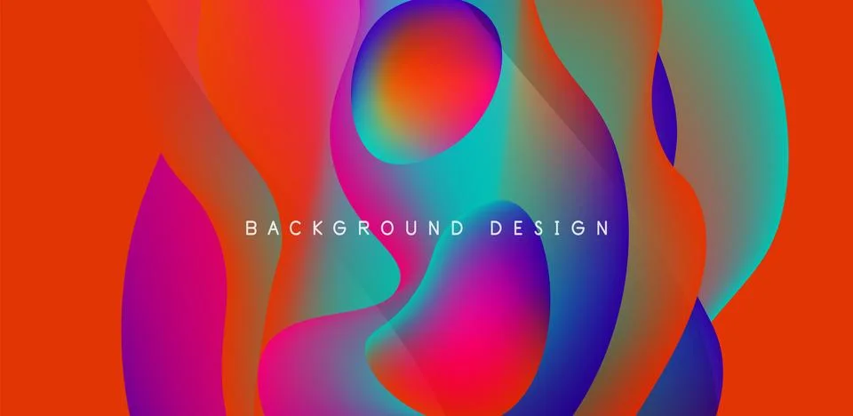 Abstract background fluid bubbles and wave elements. Template for covers イラスト素材