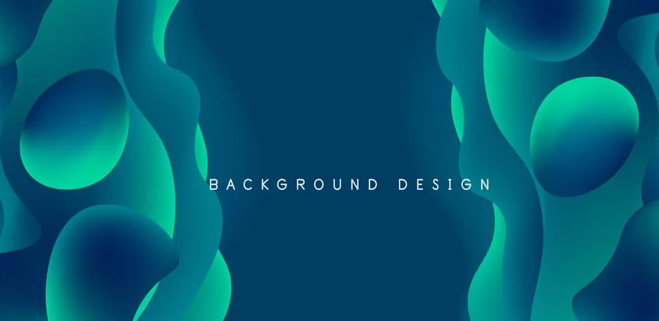 Abstract background fluid bubbles and wave elements. Template for covers Stock Illustration