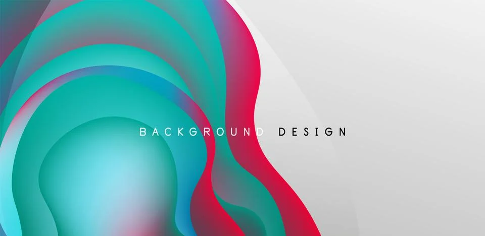 Abstract background fluid bubbles and wave elements. Template for covers Illustrazione stock