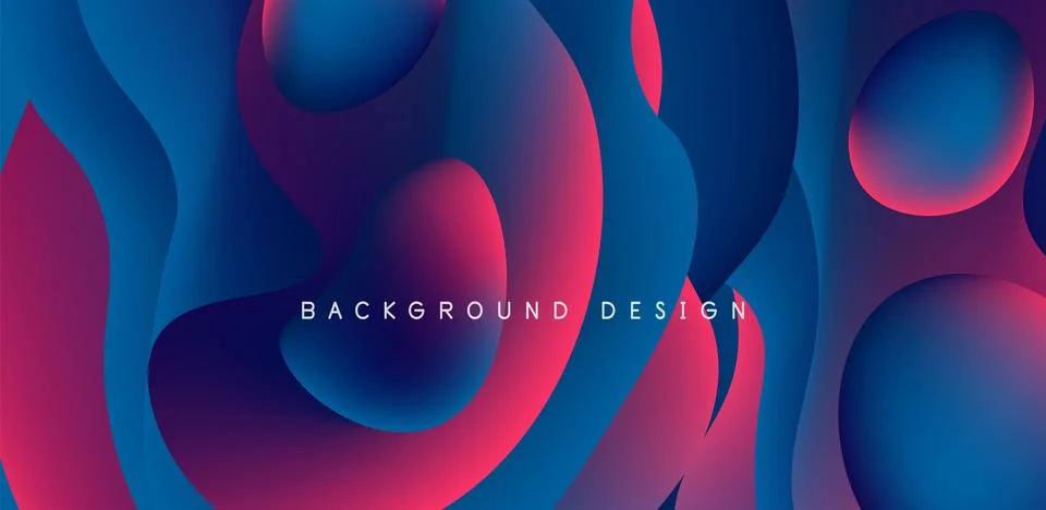 Abstract background fluid bubbles and wave elements. Template for covers Illustrazione stock