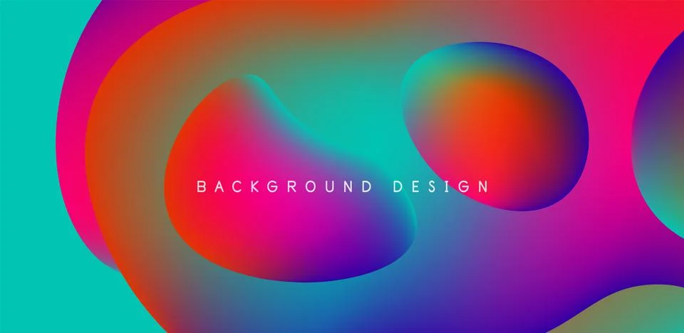 Abstract background fluid bubbles and wave elements. Template for covers Illustrazione stock