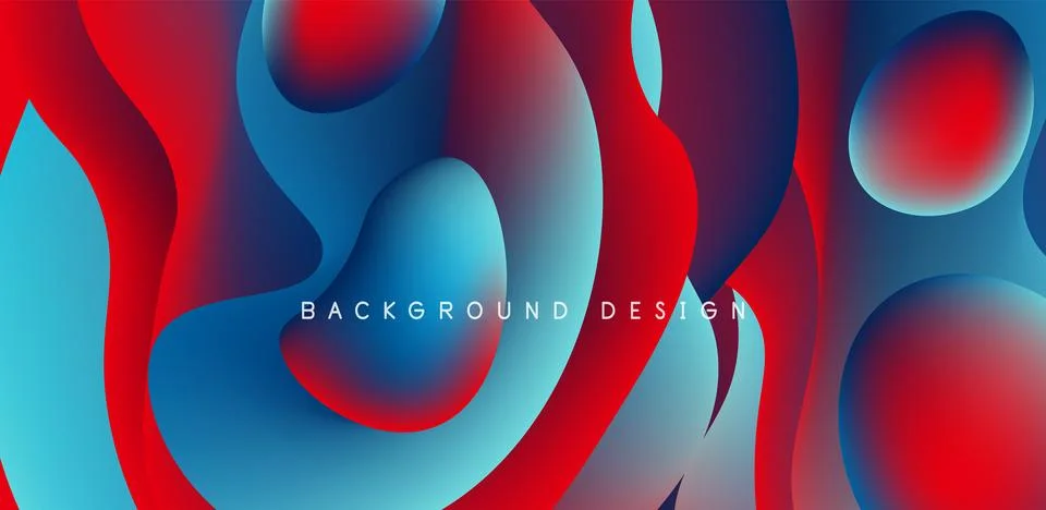 Abstract background fluid bubbles and wave elements. Template for covers Stock Illustration