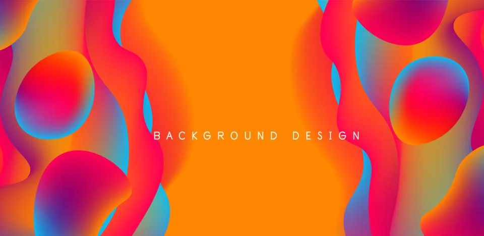 Abstract background fluid bubbles and wave elements. Template for covers Illustrazione stock