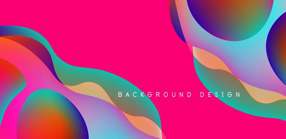 Abstract background fluid bubbles and wave elements. Template for covers Illustrazione stock