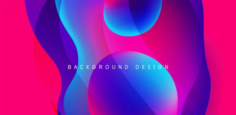 Abstract background fluid bubbles and wave elements. Template for covers Illustrazione stock