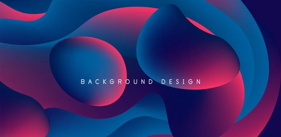 Abstract background fluid bubbles and wave elements. Template for covers イラスト素材