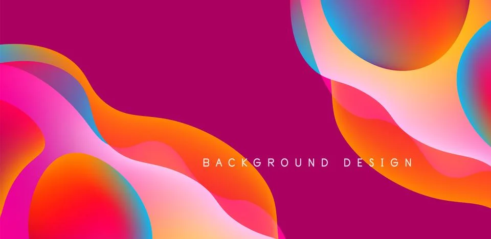 Abstract background fluid bubbles and wave elements. Template for covers Stock Illustration