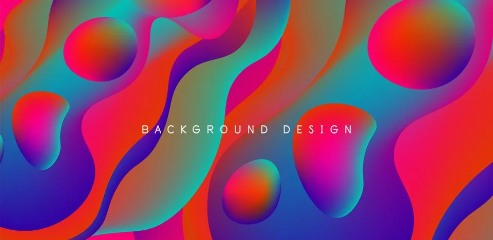 Abstract background fluid bubbles and wave elements. Template for covers Illustrazione stock