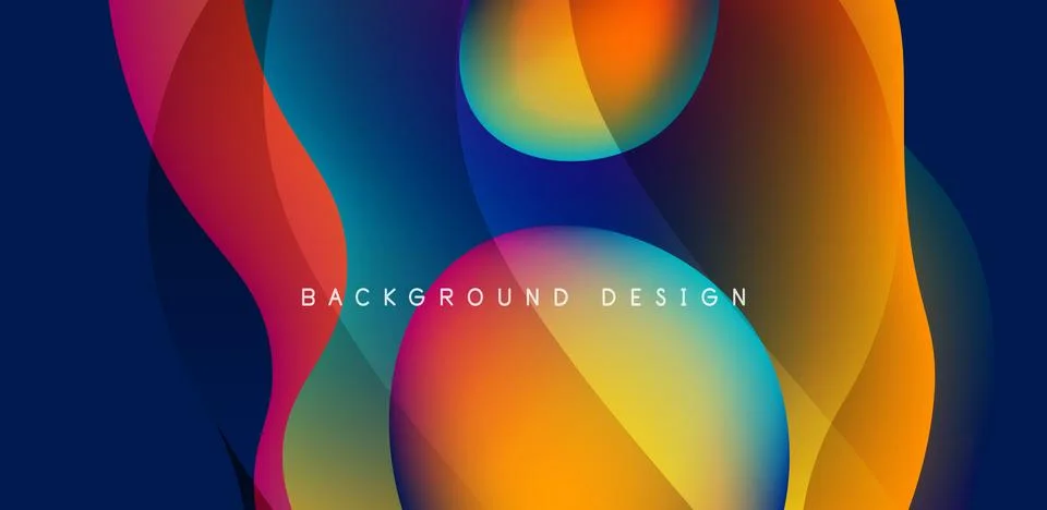 Abstract background fluid bubbles and wave elements. Template for covers Stock Illustration