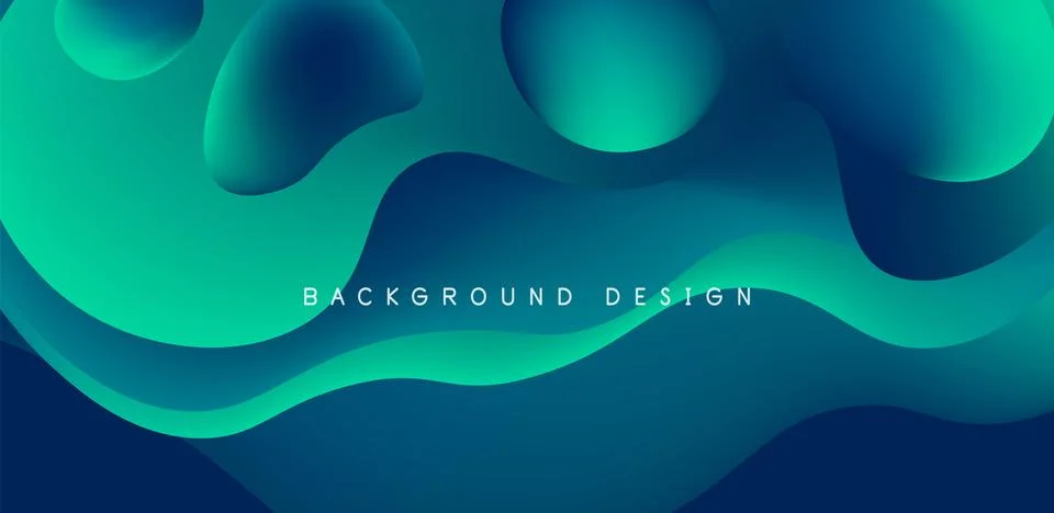 Abstract background fluid bubbles and wave elements. Template for covers Illustrazione stock
