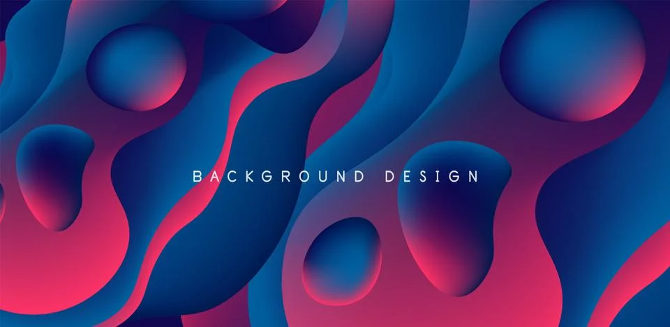 Abstract background fluid bubbles and wave elements. Template for covers Stock Illustration