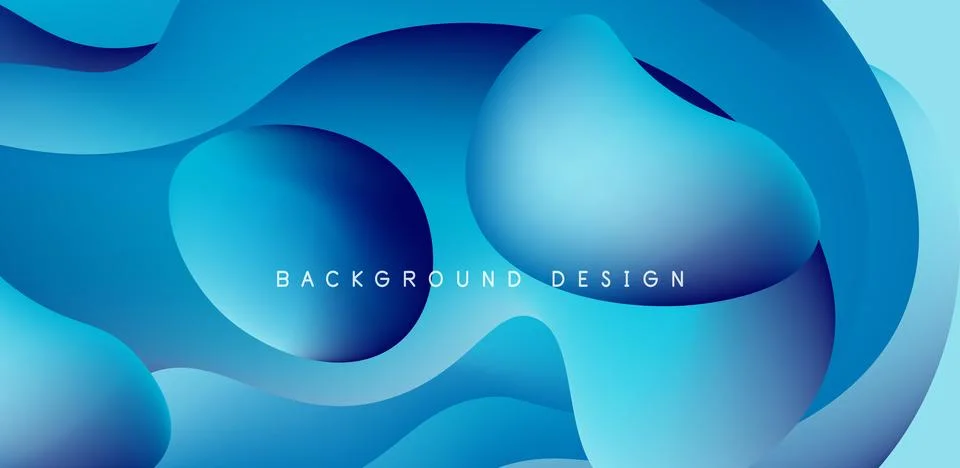Abstract background fluid bubbles and wave elements. Template for covers Stock Illustration
