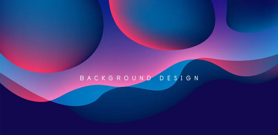 Abstract background fluid bubbles and wave elements. Template for covers Illustrazione stock