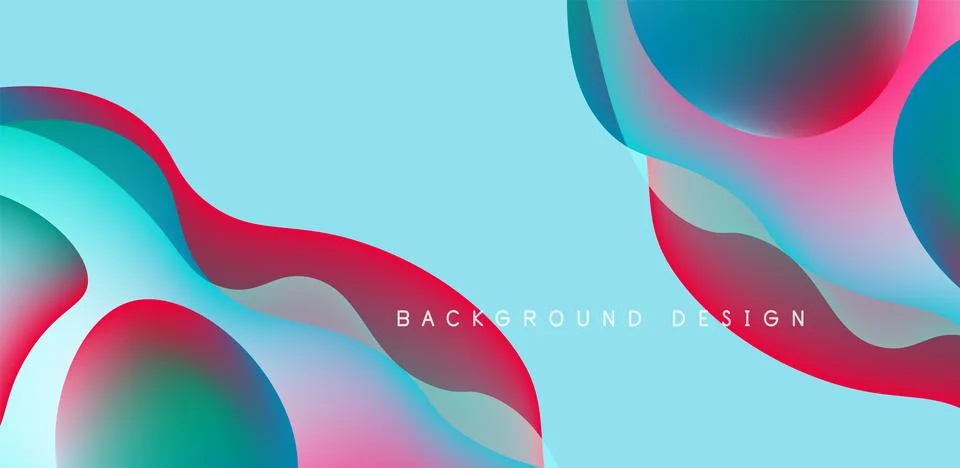 Abstract background fluid bubbles and wave elements. Template for covers Illustrazione stock