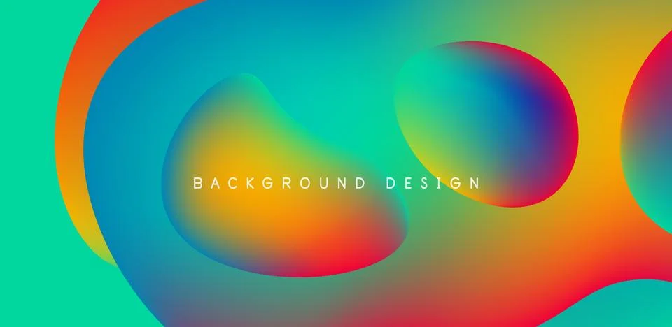 Abstract background fluid bubbles and wave elements. Template for covers Stock Illustration