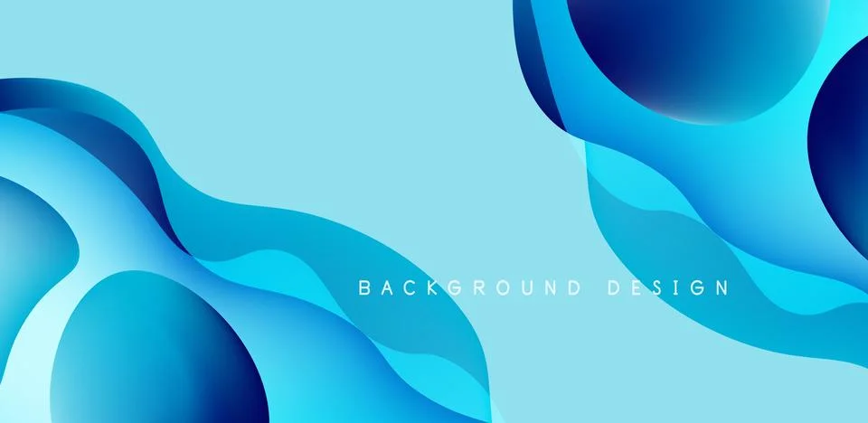 Abstract background fluid bubbles and wave elements. Template for covers イラスト素材