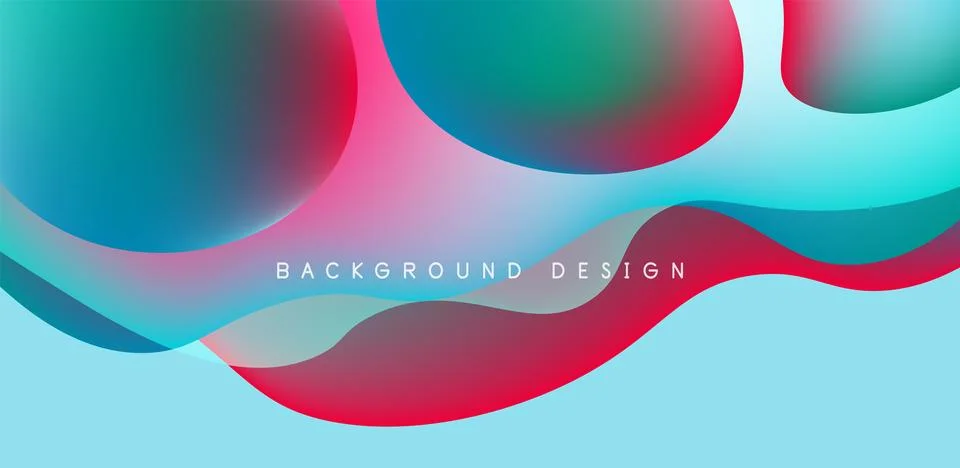 Abstract background fluid bubbles and wave elements. Template for covers Stock Illustration