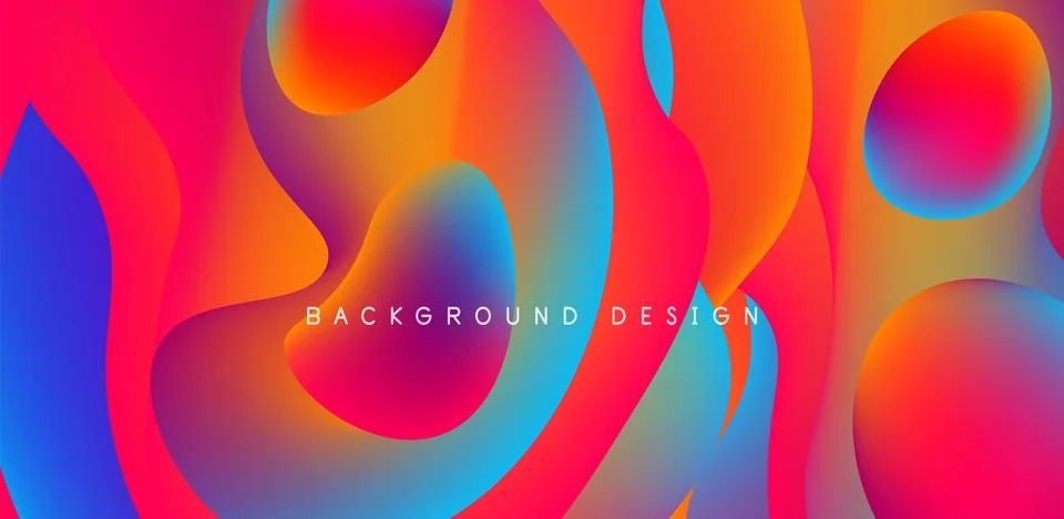 Abstract background fluid bubbles and wave elements. Template for covers Illustrazione stock