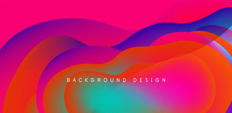 Abstract background fluid bubbles and wave elements. Template for covers Stock Illustration