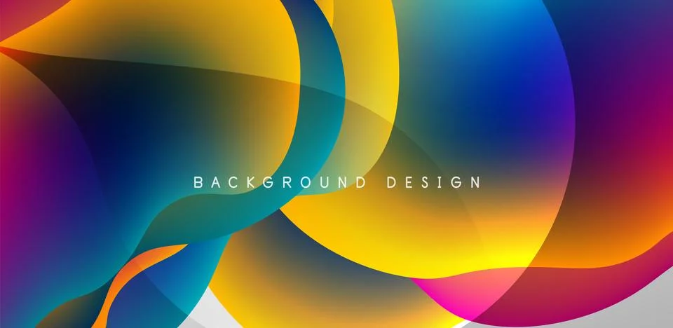 Abstract background fluid bubbles and wave elements. Template for covers Illustrazione stock