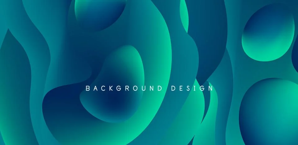 Abstract background fluid bubbles and wave elements. Template for covers Illustrazione stock
