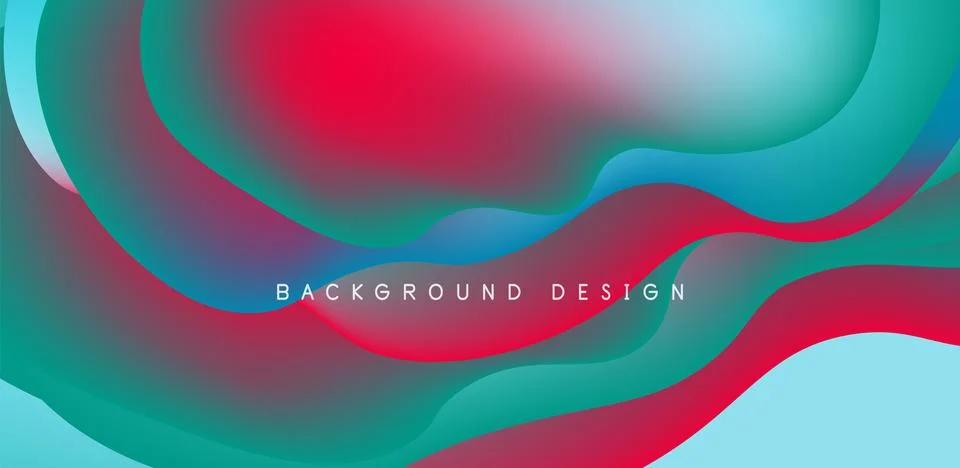 Abstract background fluid bubbles and wave elements. Template for covers Stock Illustration