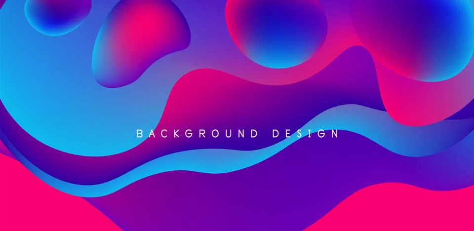 Abstract background fluid bubbles and wave elements. Template for covers Stock Illustration