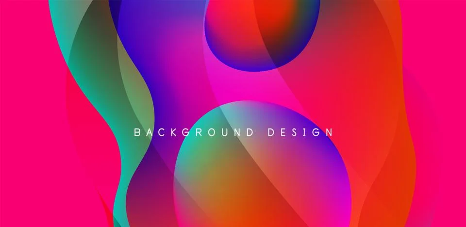 Abstract background fluid bubbles and wave elements. Template for covers Illustrazione stock