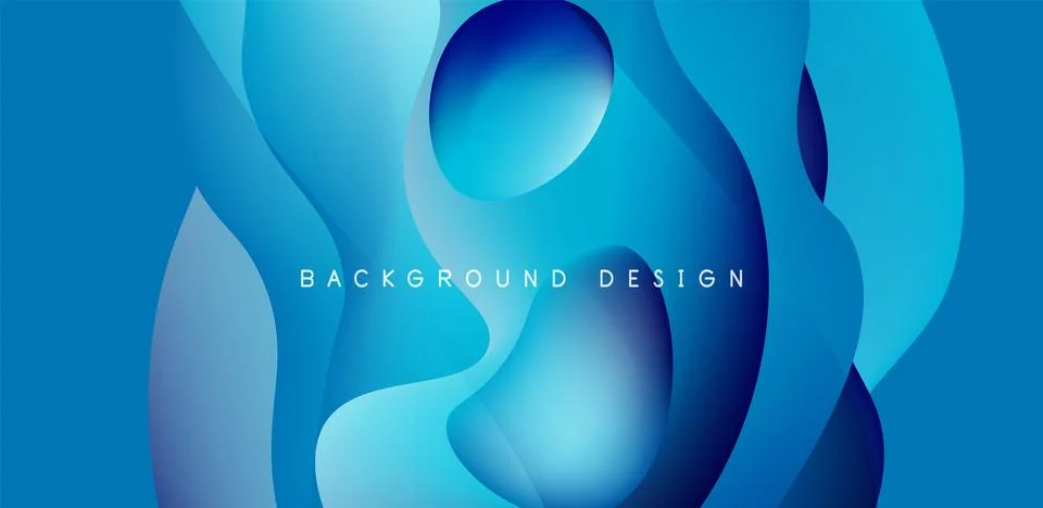 Abstract background fluid bubbles and wave elements. Template for covers Stock Illustration