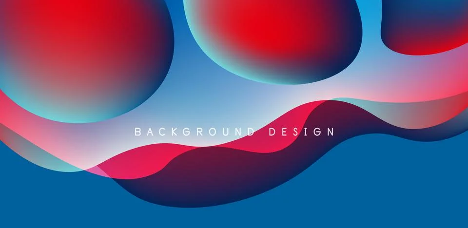 Abstract background fluid bubbles and wave elements. Template for covers Stock Illustration
