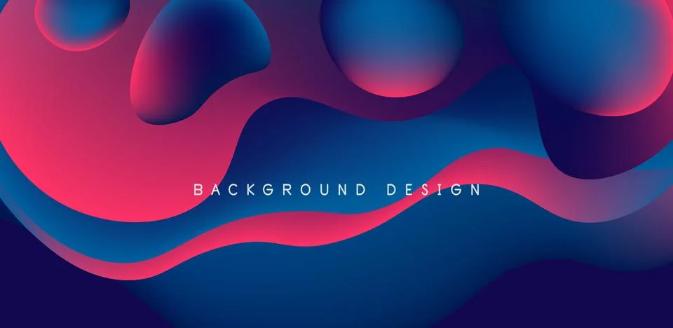 Abstract background fluid bubbles and wave elements. Template for covers Illustrazione stock