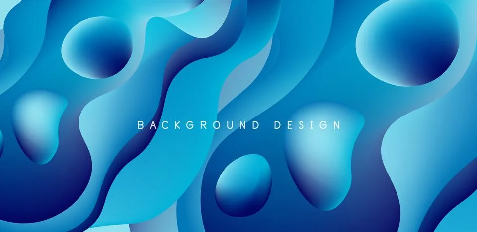 Abstract background fluid bubbles and wave elements. Template for covers Illustrazione stock