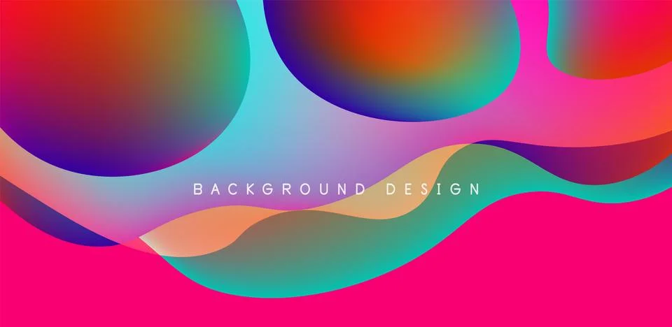 Abstract background fluid bubbles and wave elements. Template for covers 스톡 일러스트
