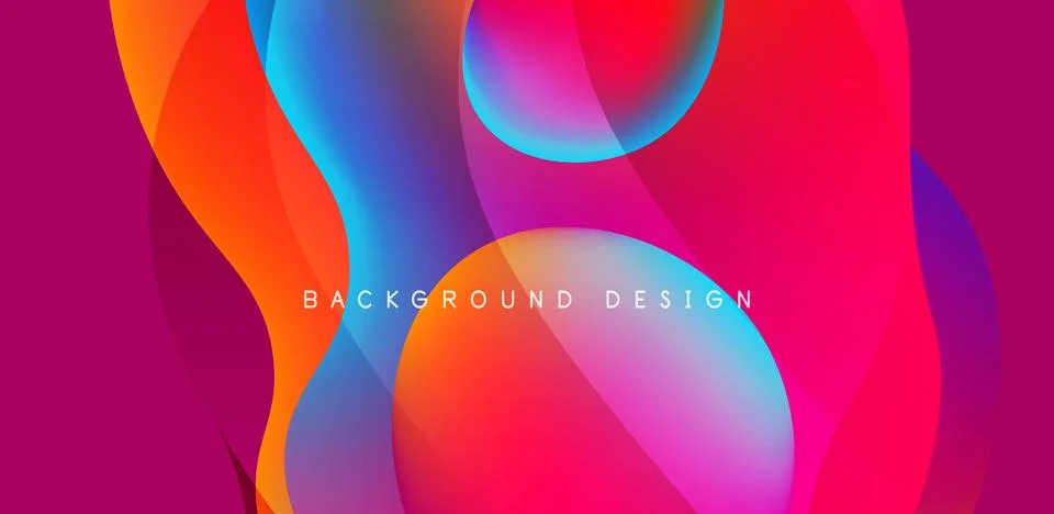 Abstract background fluid bubbles and wave elements. Template for covers Stock Illustration