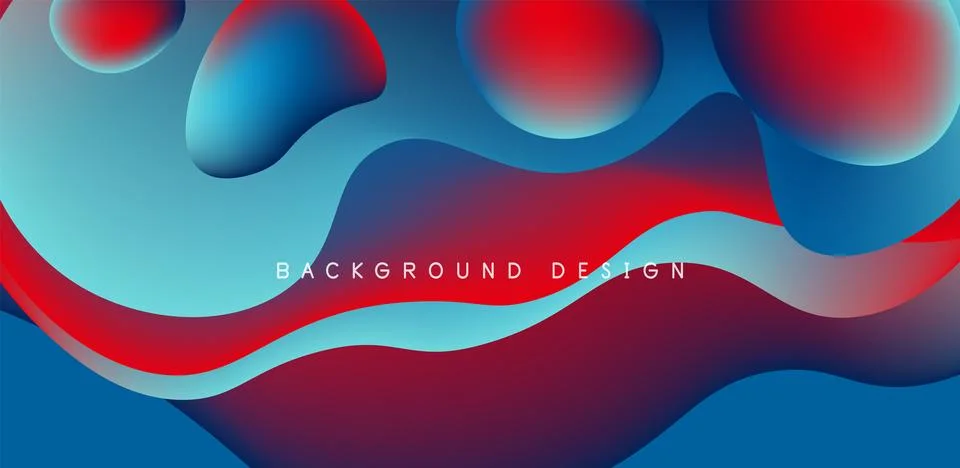 Abstract background fluid bubbles and wave elements. Template for covers Stockillustratie
