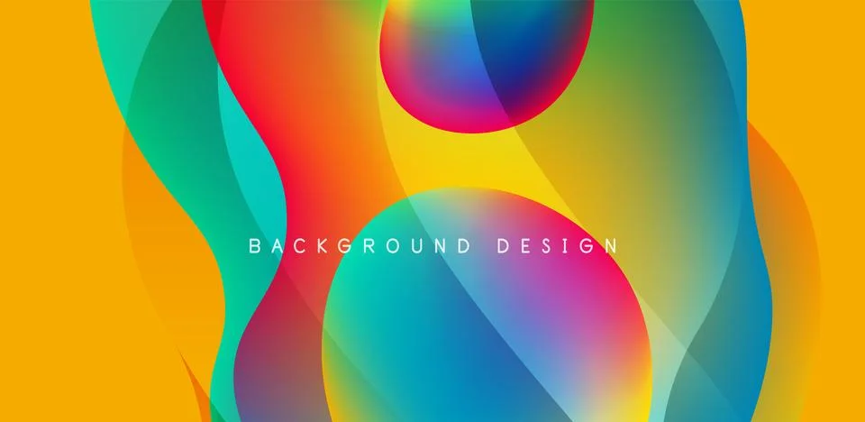 Abstract background fluid bubbles and wave elements. Template for covers イラスト素材