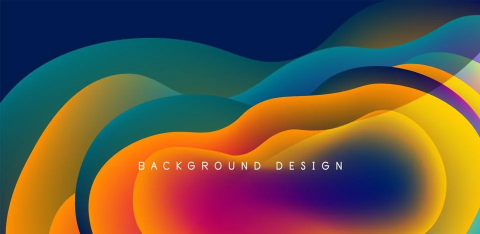 Abstract background fluid bubbles and wave elements. Template for covers Stockillustratie