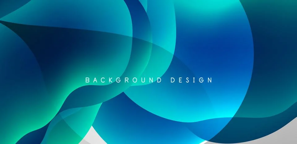 Abstract background fluid bubbles and wave elements. Template for covers Stock Illustration