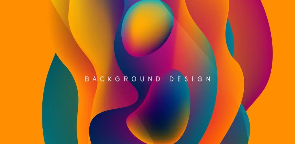 Abstract background fluid bubbles and wave elements. Template for covers Stock Illustration