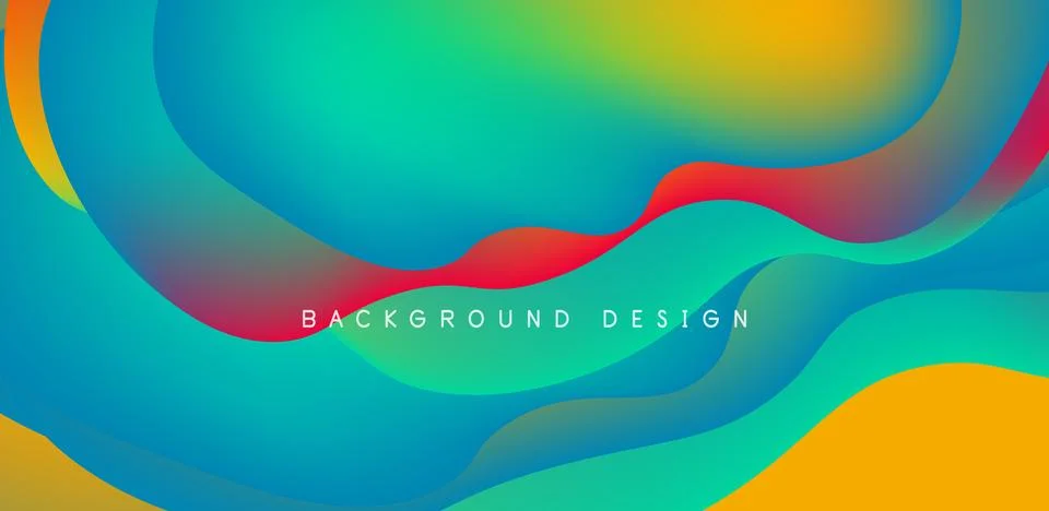 Abstract background fluid bubbles and wave elements. Template for covers イラスト素材