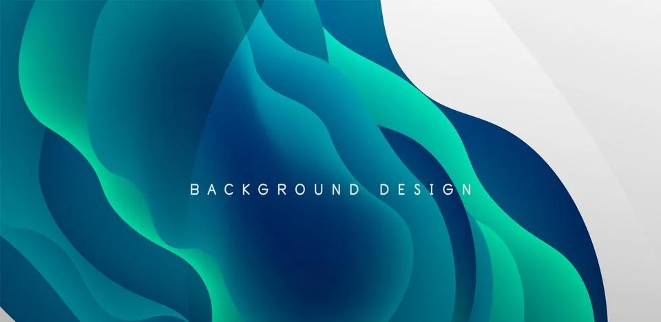 Abstract background fluid bubbles and wave elements. Template for covers Stock Illustration