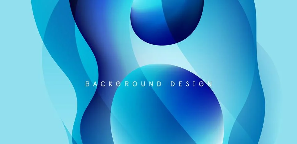 Abstract background fluid bubbles and wave elements. Template for covers Stock Illustration