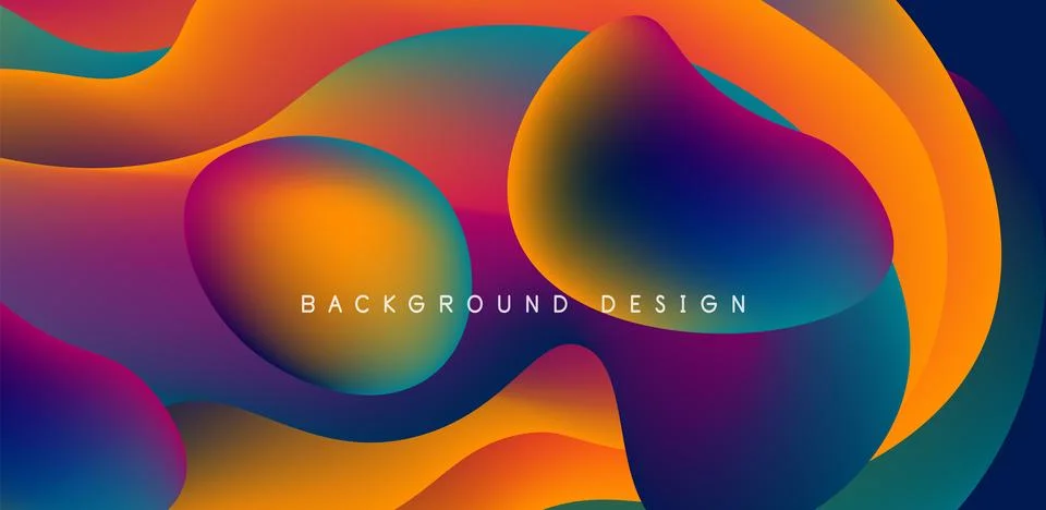 Abstract background fluid bubbles and wave elements. Template for covers Stock Illustration