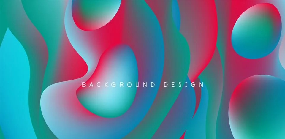 Abstract background fluid bubbles and wave elements. Template for covers 스톡 일러스트