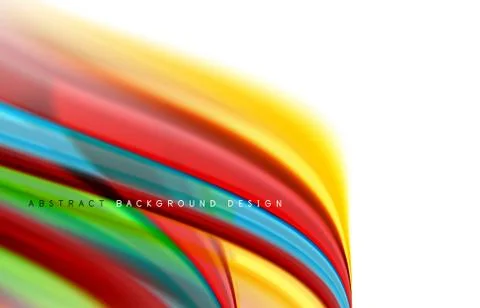 Abstract background - fluid color gradient waves, with dynamic motion line Stock Illustration