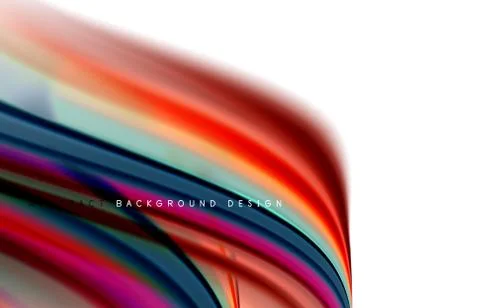 Abstract background - fluid color gradient waves, with dynamic motion line Stock Illustration