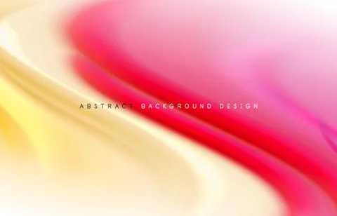 Abstract background - fluid color gradient waves, with dynamic motion line Stock Illustration