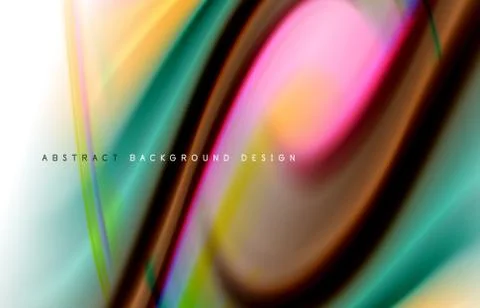 Abstract background - fluid color gradient waves, with dynamic motion line Illustrazione stock